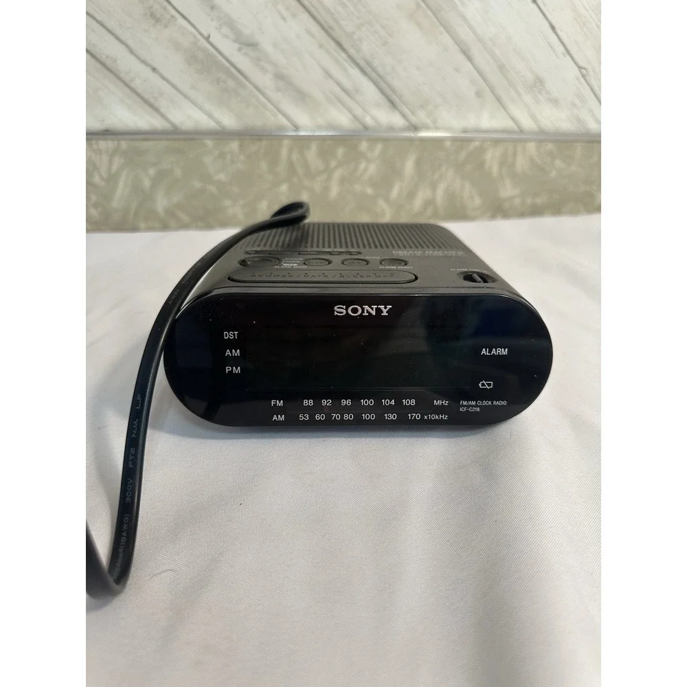 Sony Dream Machine ICF-C218 AM/FM Clock Radio TESTED WORKING Black Alarm Clock